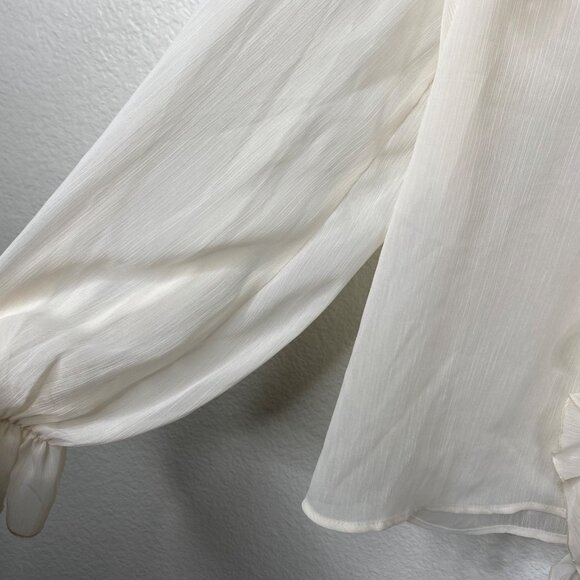 Commense Women's Ruffles Semi Sheer Romantic Fairy Boho Top Ivory Size XL - Picture 8 of 13